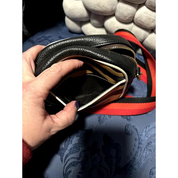 Coach Tiger Print Mini Dempsey Camera Bag with Red Orange Black Web Strap - Picture 4 of 11